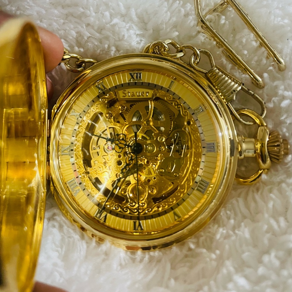 Stauer Gold Shield Pocket Watch (NO BATTERY) 🕰️